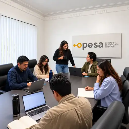 Sala de juntas con el equipo de OPESA en reunión